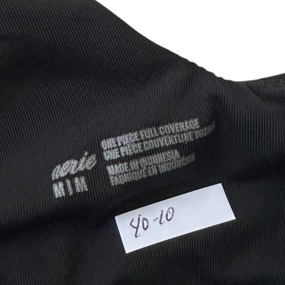 Aerie Black Padded One Piece Swimsuit Women's Swimwear Size Medium | 40-10 - Picture 2 of 5